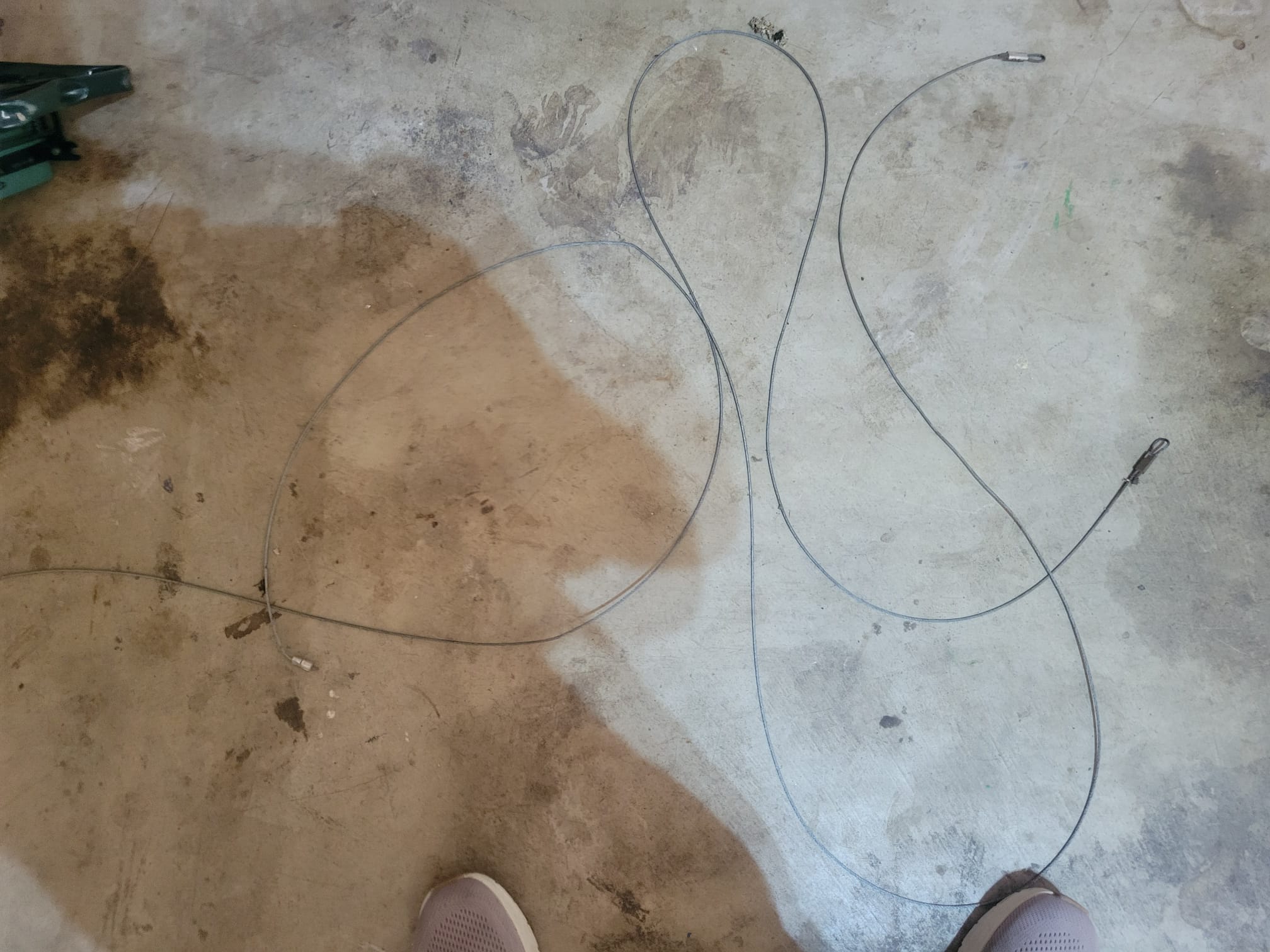 Broken garage door opener wire before replacement