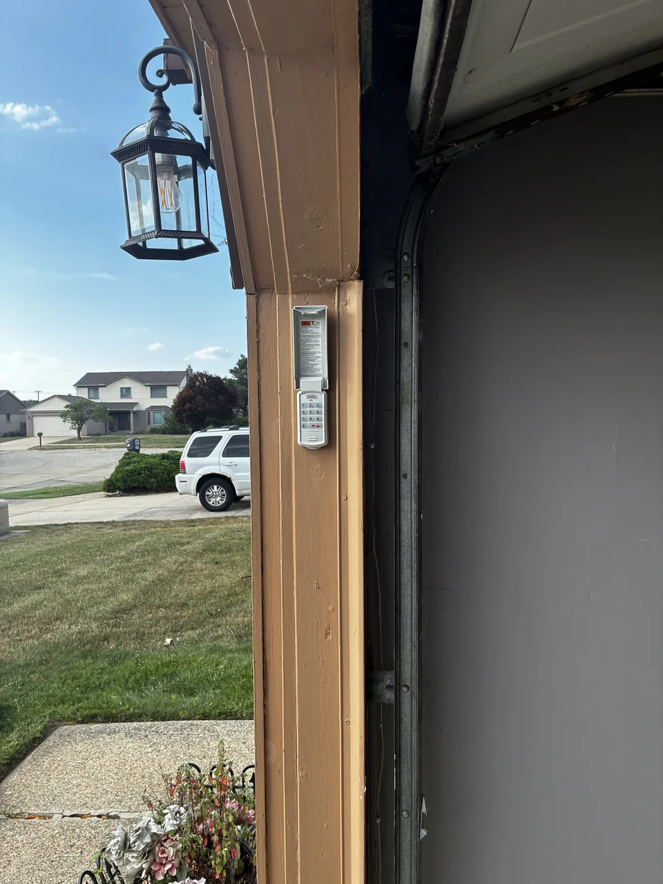 New garage door keypad installation