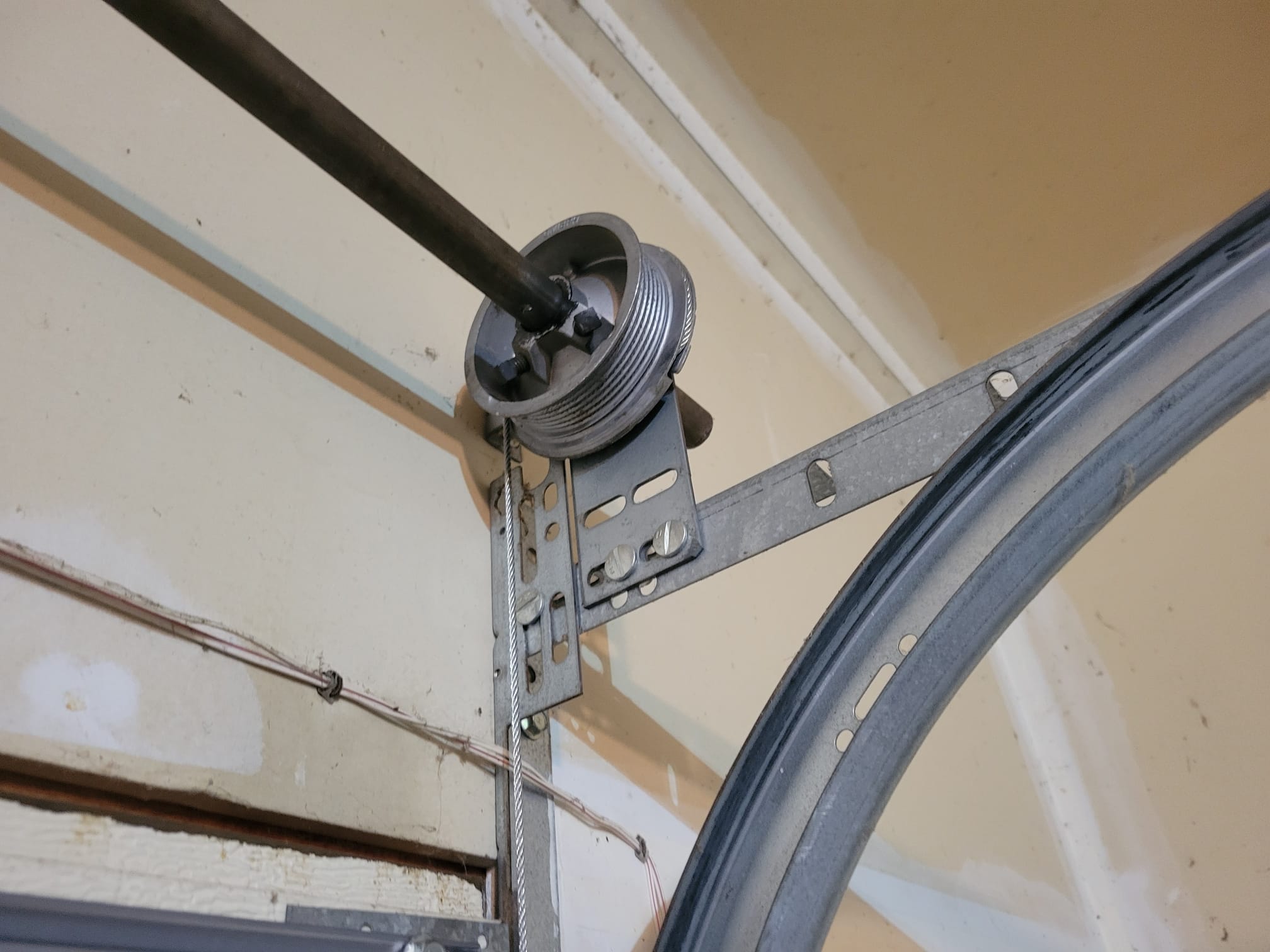 New garage door opener wire installed and functioning