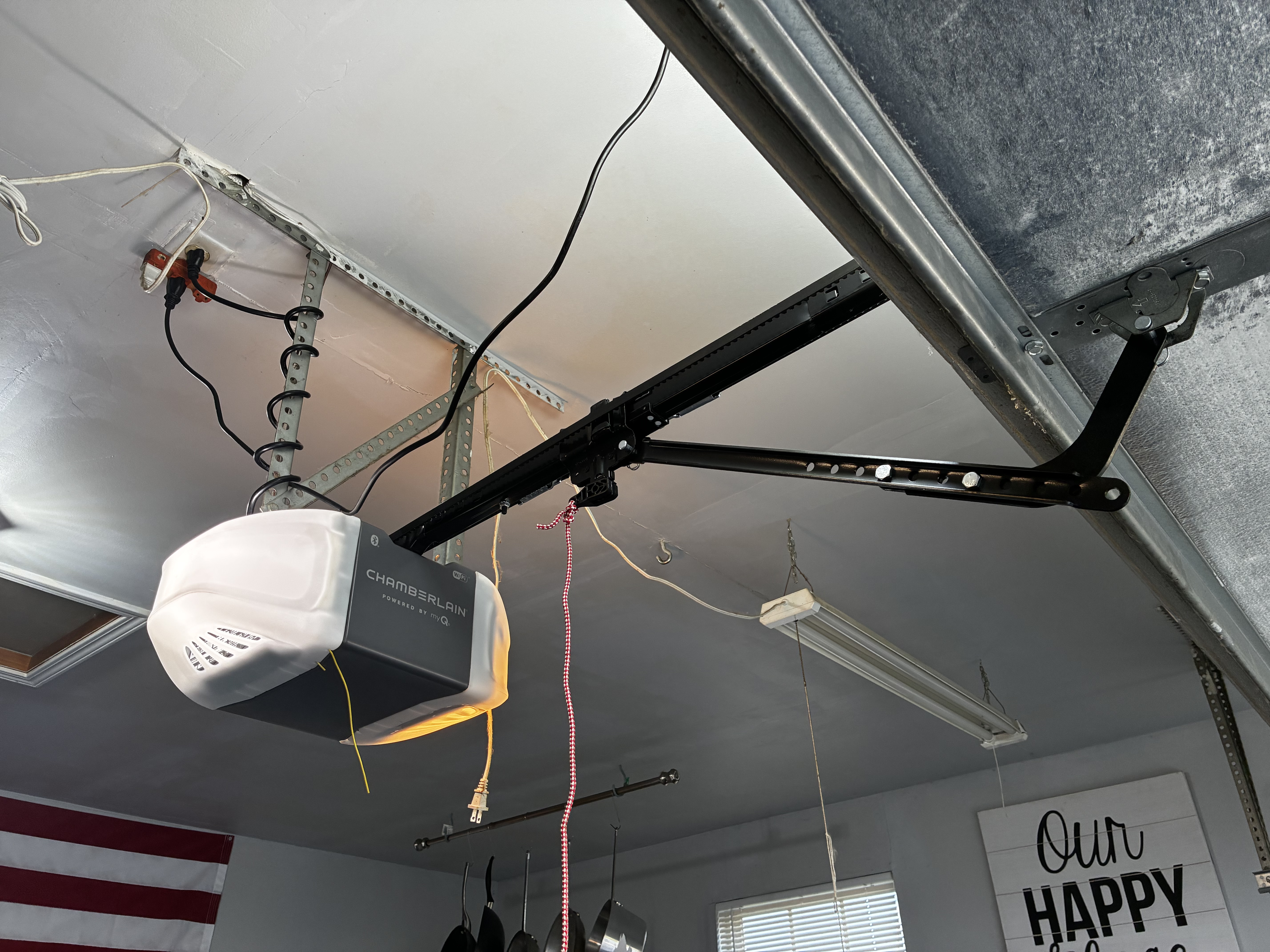 New garage door opener professionally installed